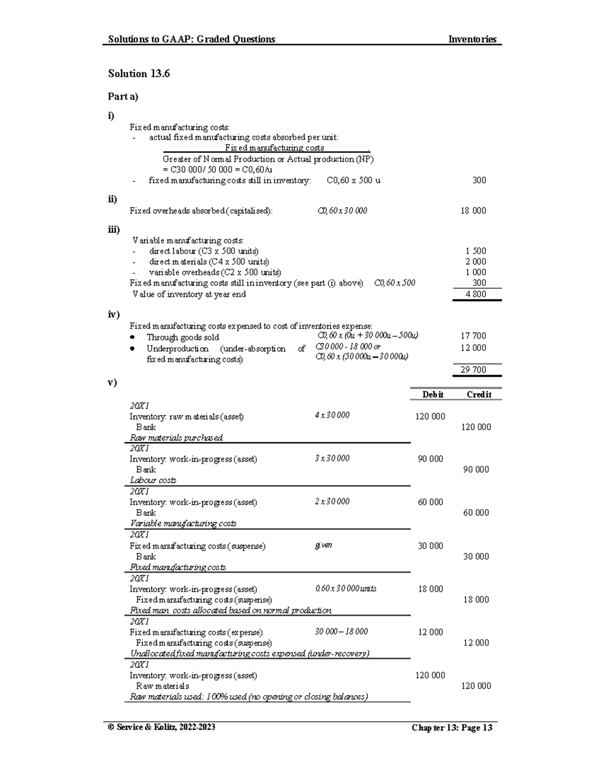 Solution 13 - Solutions to GAAP: Graded Questions Inventories © Service ...