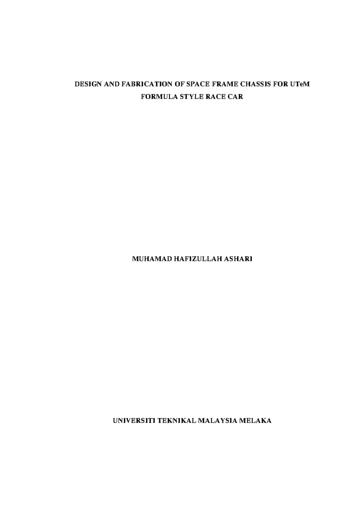 Chassis psm - Copy - DESIGN AND FABRICATION OF SPACE FRAME CHASSIS FOR ...