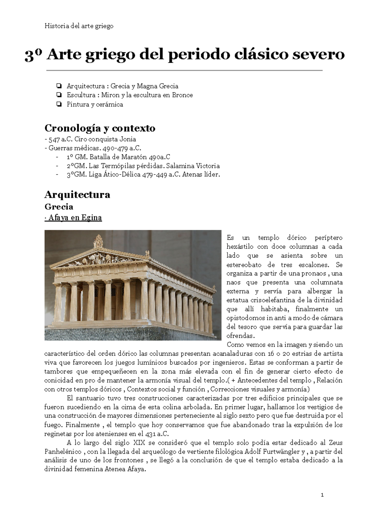 Tema 3 - Apuntes 3 - 3º Arte Griego Del Periodo Clásico Severo ...