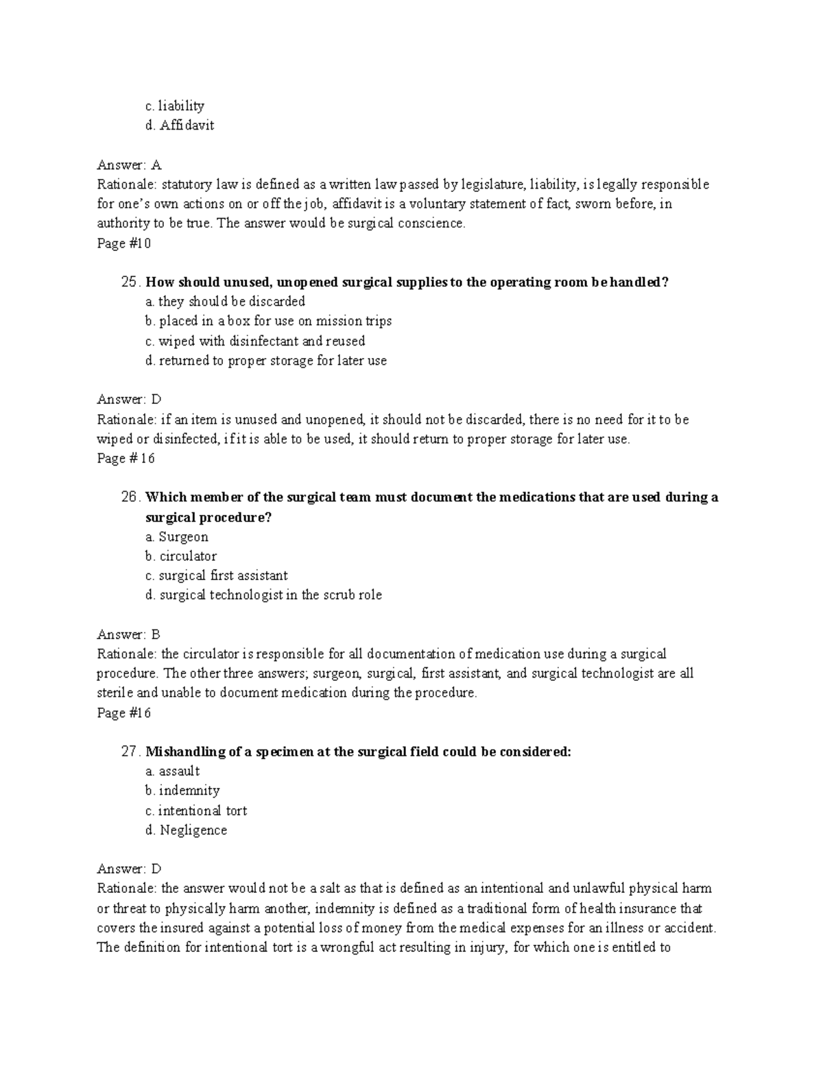 Chambers review pg 8 - c. liability d. Affidavit Answer: A Rationale ...