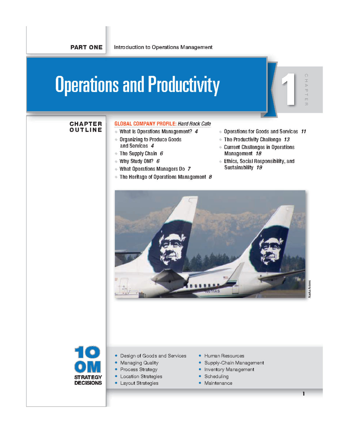 Chapter 1 Operations and Productivity 11 C H A P T E R O U T L I N E