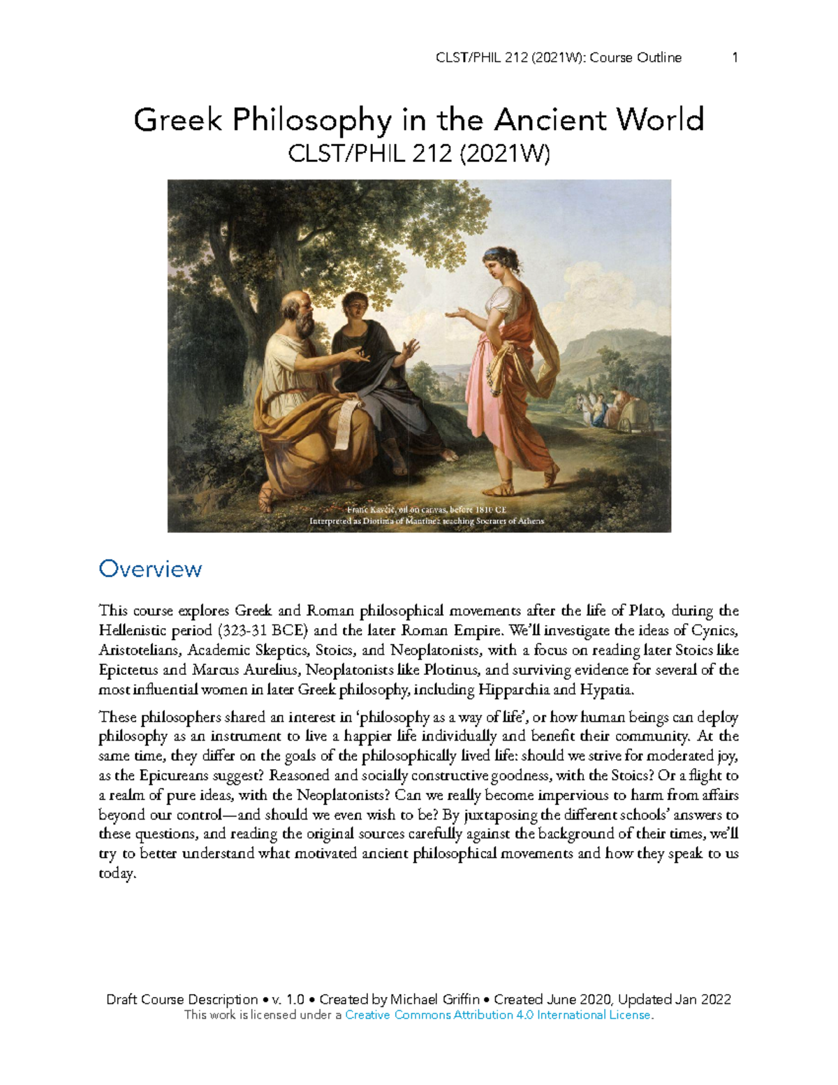 Syllabus Greek Philosophy II (2021) Greek Philosophy in the Ancient