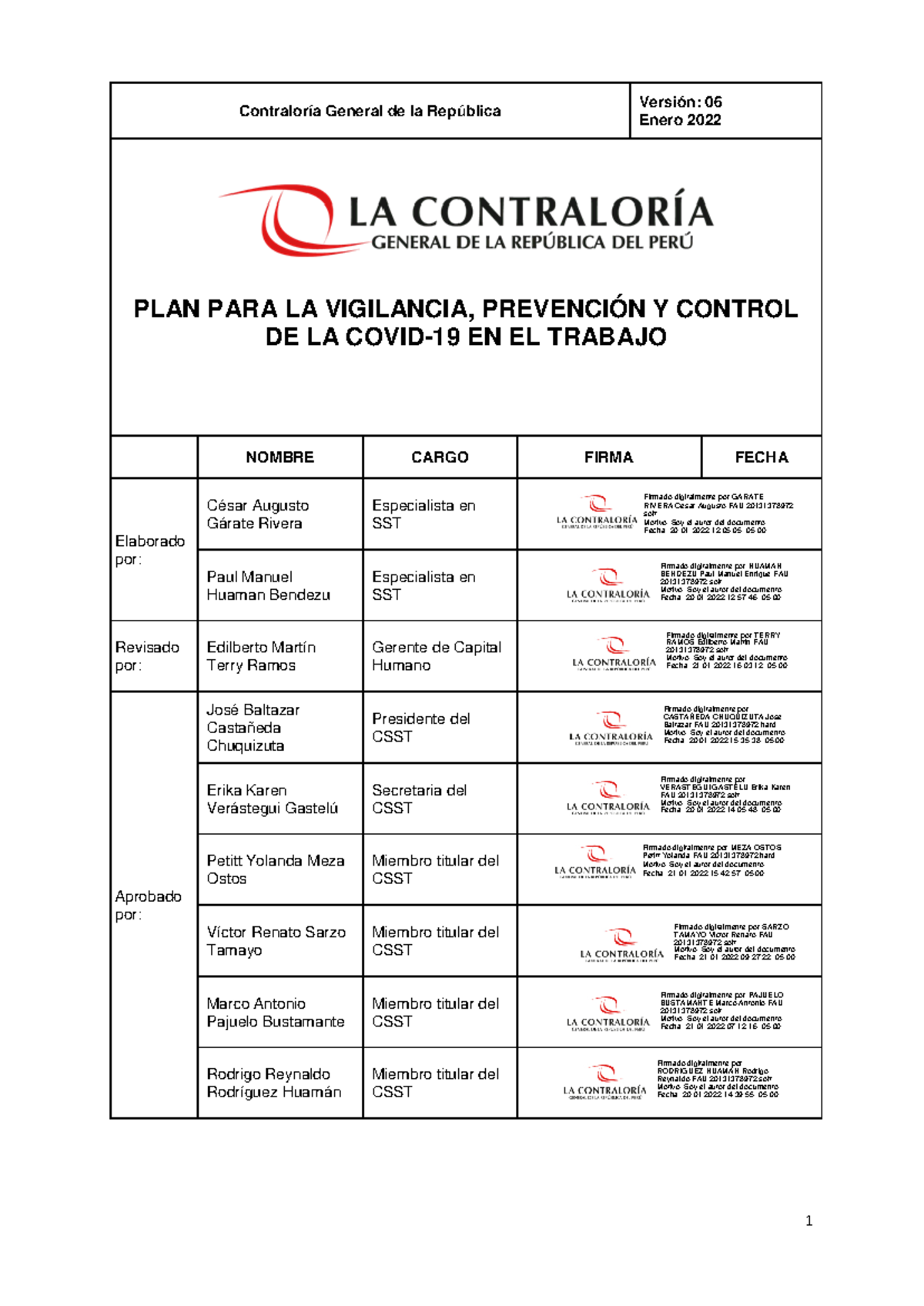PLAN PARA LA Vigilancia Prevencion Y Control DE Covid-19 Version 6 ...