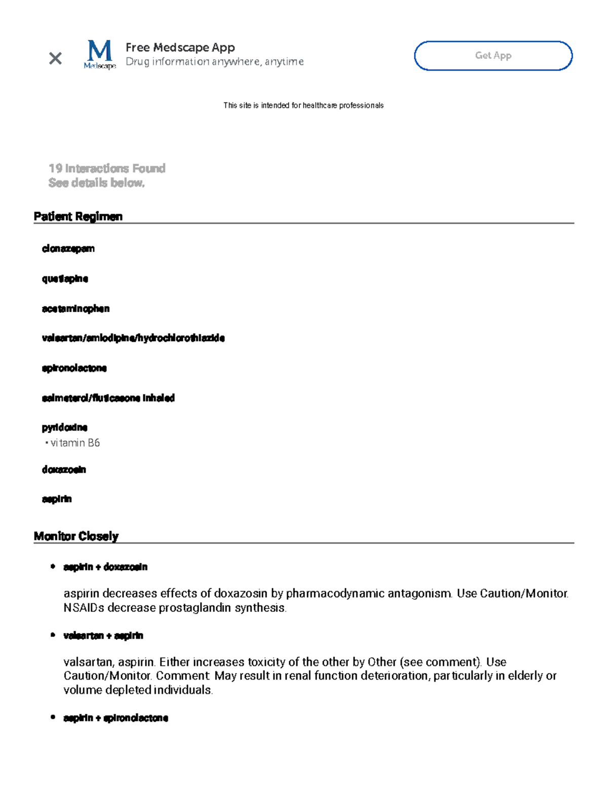 Drug Interactions Checker Medscape Drug Reference Database This site is intended for