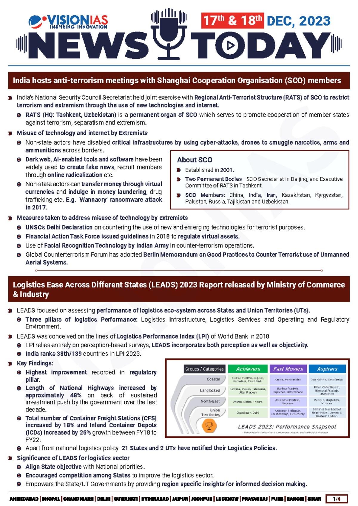 Vision ias daily current affairs 17 18 december 2023 1 india s