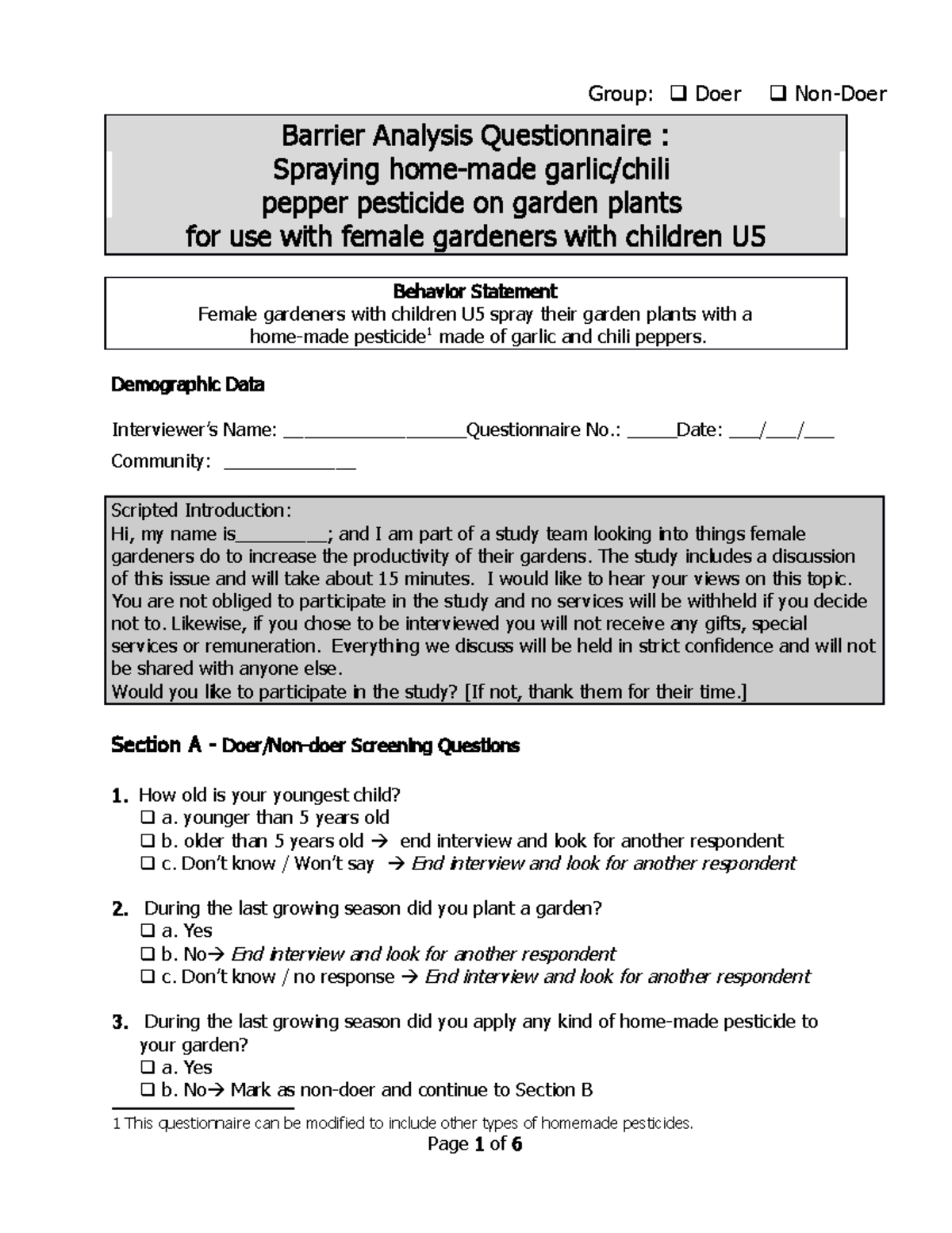 BA-Questionnaire-garlic-chili-pesticide-application - Group: Doer Non ...