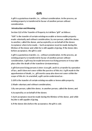 Deed of Conditional Gift - .. this ... day of ... between Mr. A ...