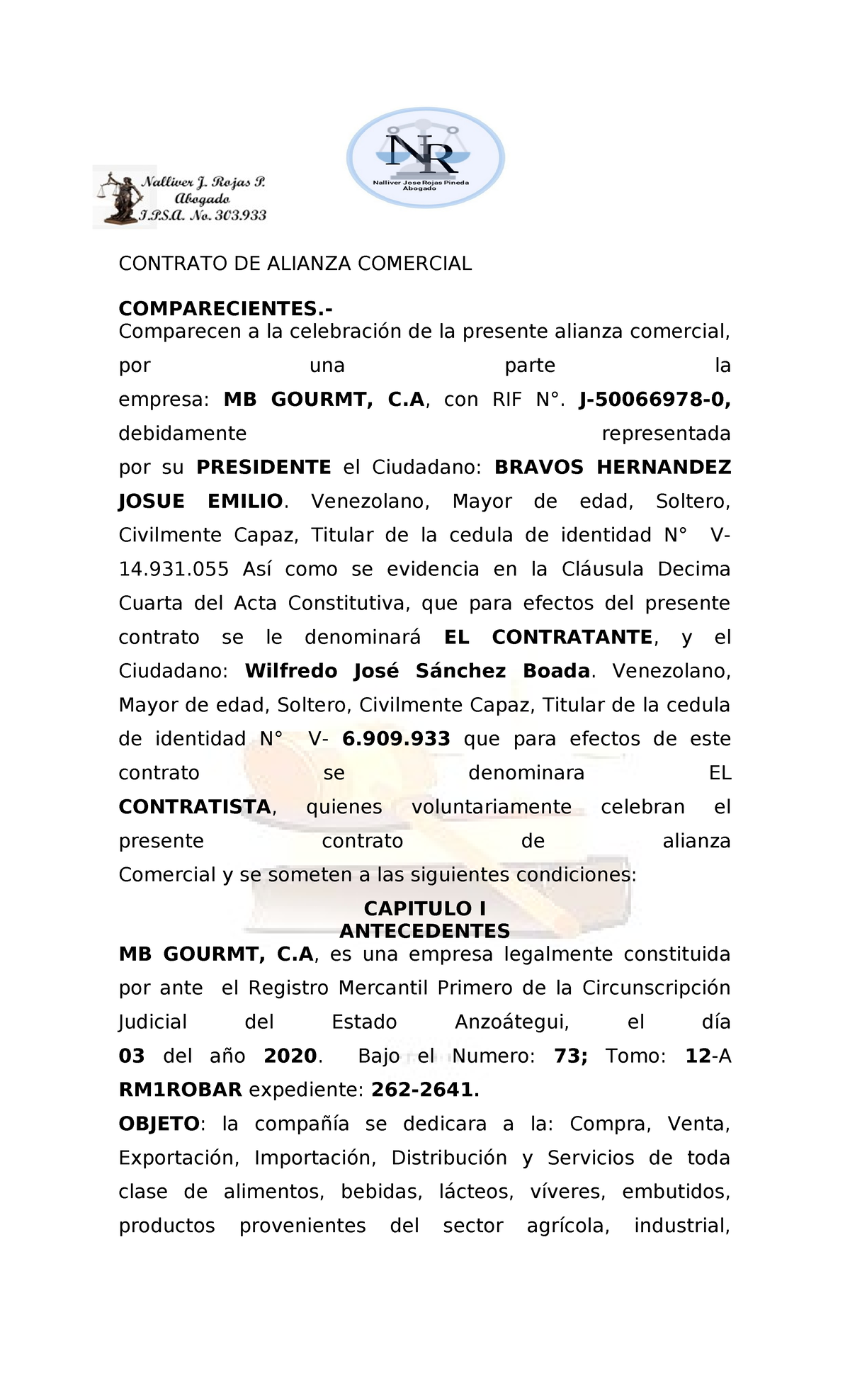 Contrato De Alianza Estratégica Contrato De Alianza Comercial Comparecientes Comparecen A La 6064