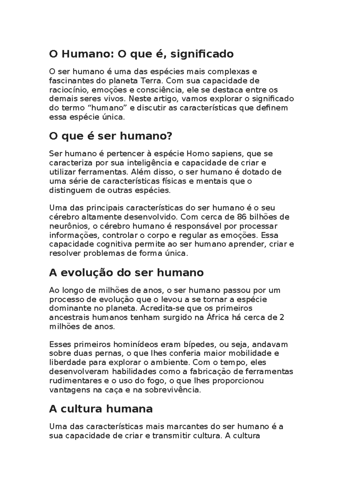 O Humano - hum - O Humano: O que é, significado O ser humano é uma das ...