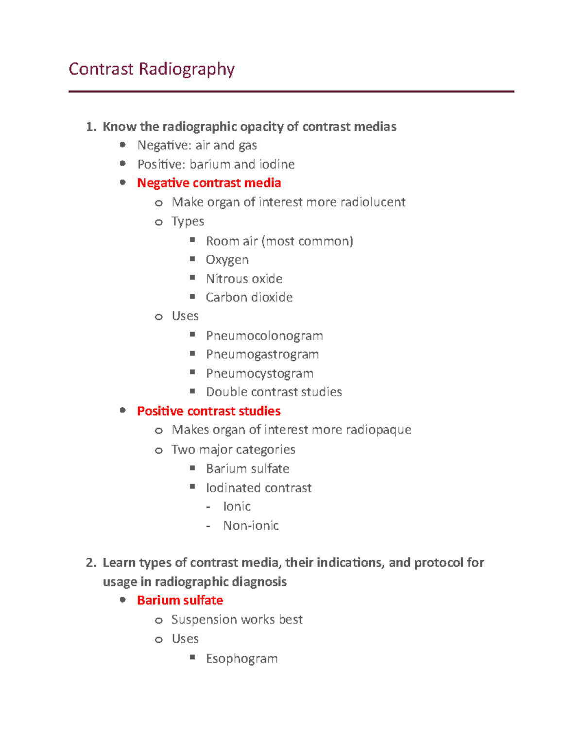 Contrast Radiography Contrast Radiography Know the radiographic