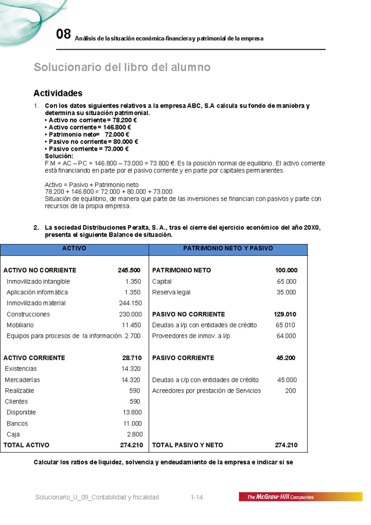 Contabilidad Y Financiera McGraw Hill Unidad 8 - Solucionario Del Libro ...