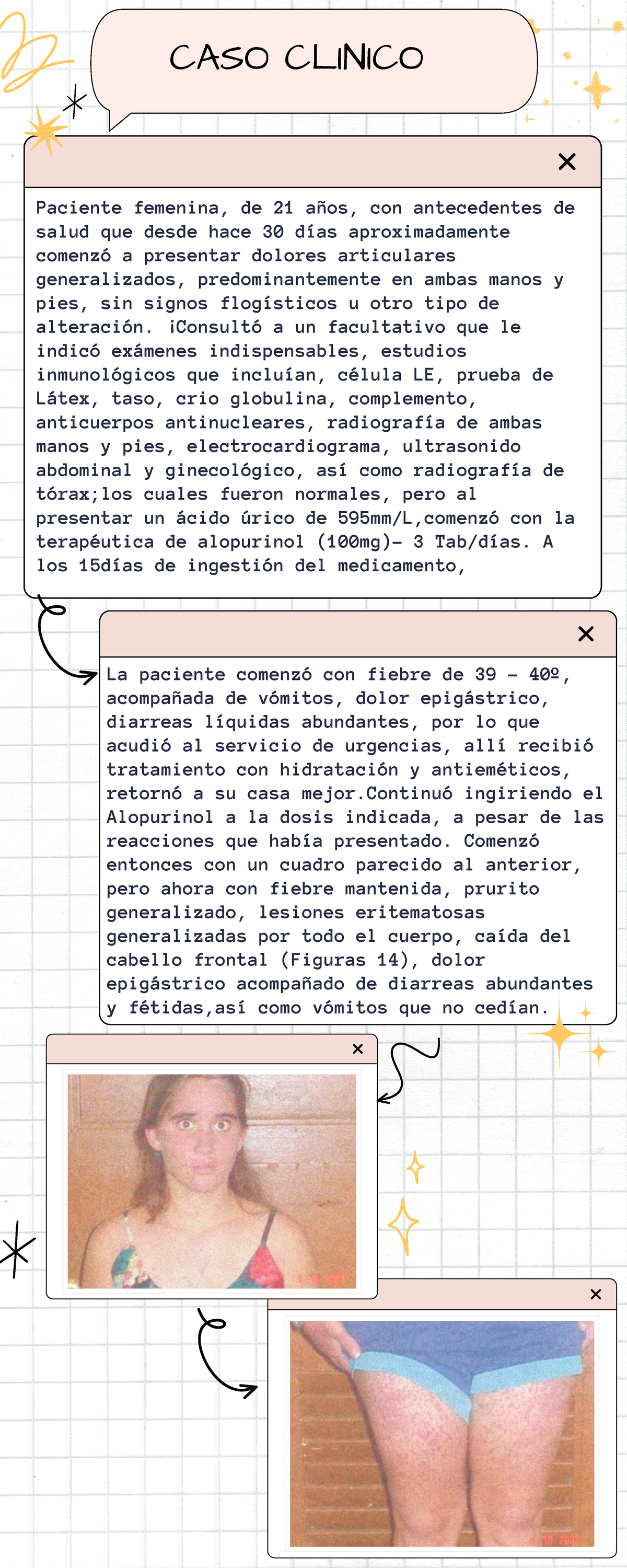 CASO Clínico - Ninguna - La paciente comenzó con fiebre de 39 – 40º,  acompañada de vómitos, dolor - Studocu