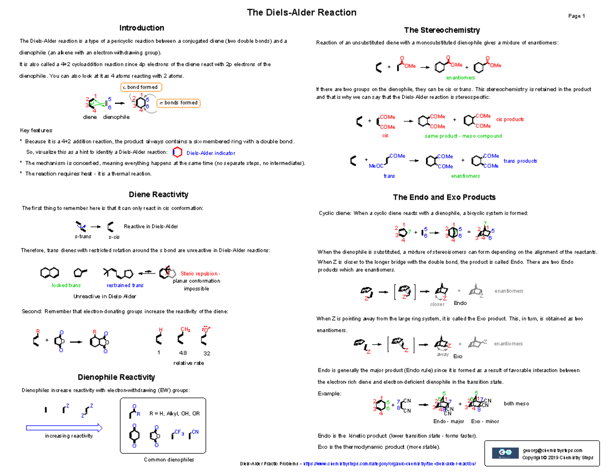 Diels-Alder-4 - rgrthg - Organic Chemistry C - HUJI - Studocu