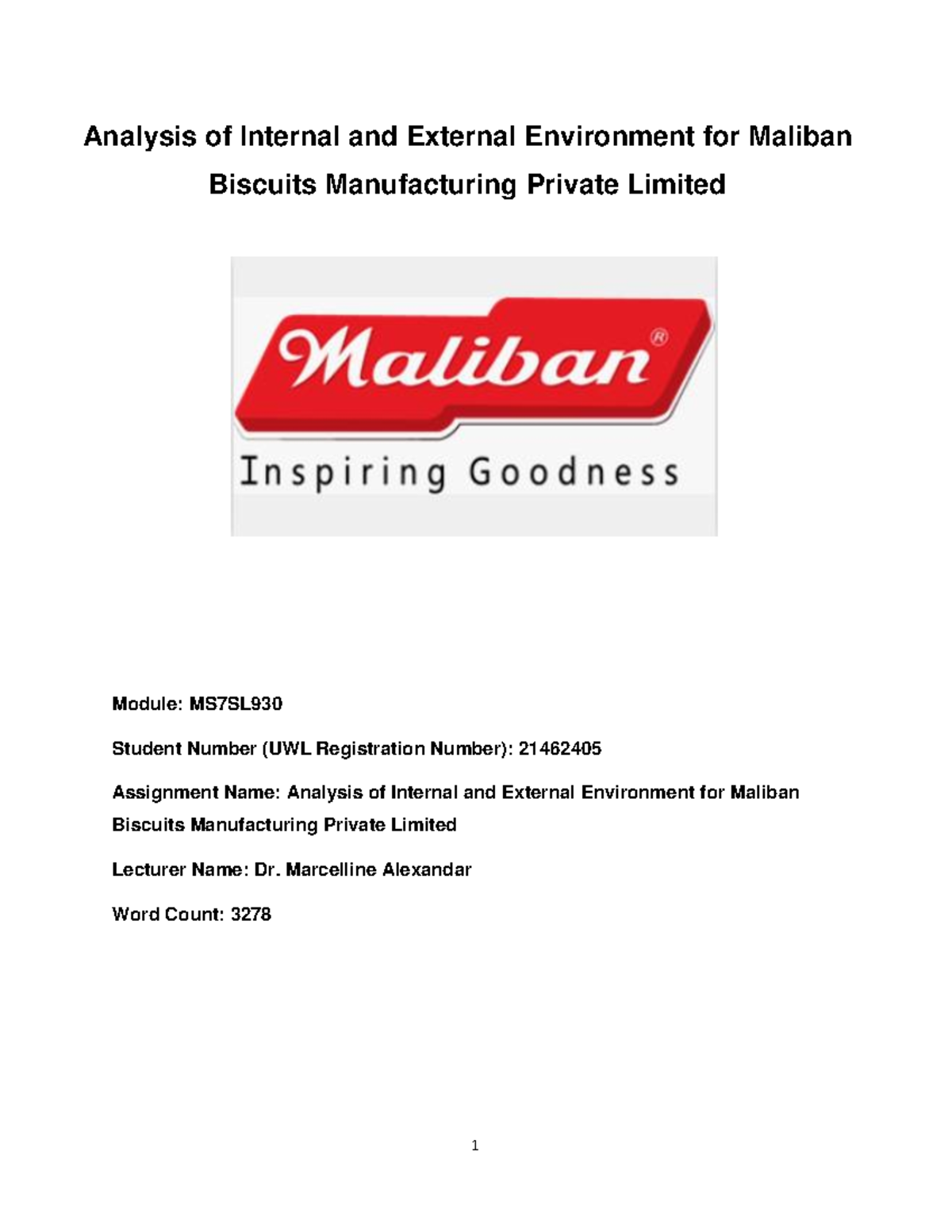 21462405 Internal and External environment analysis for Maliban