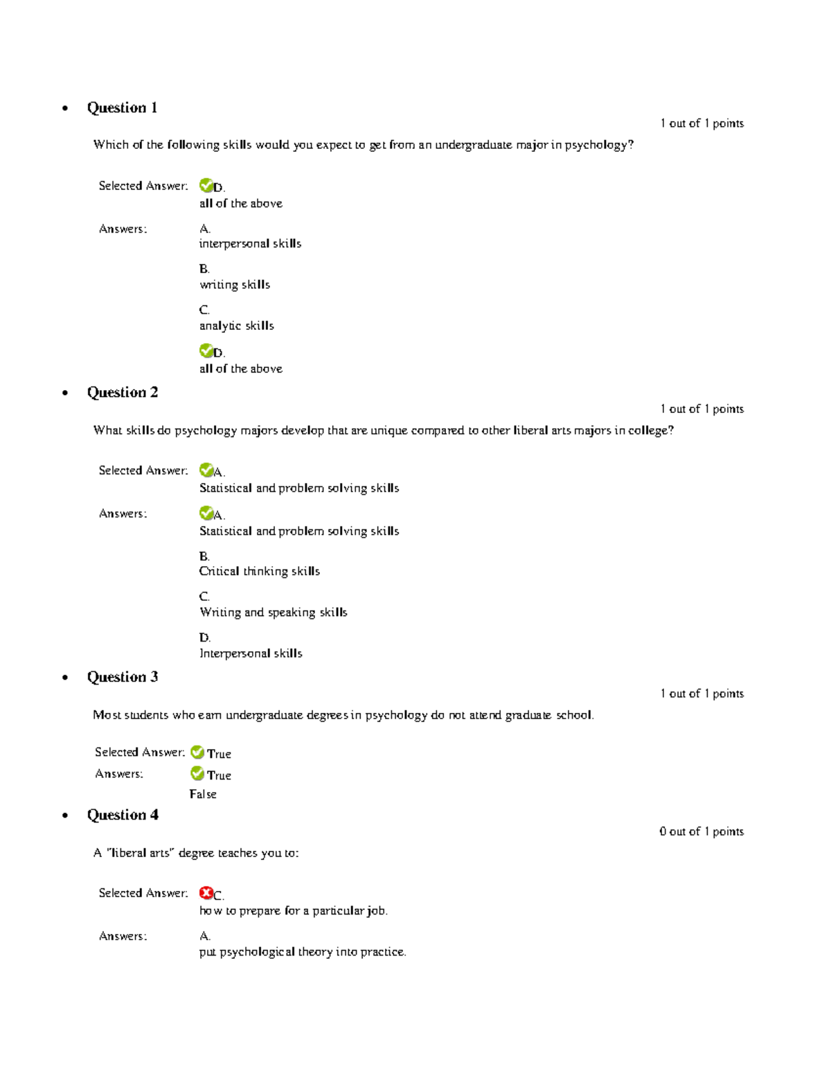 QUIZ 1 - Weekly Quiz - Question 1 1 out of 1 points Which of the ...