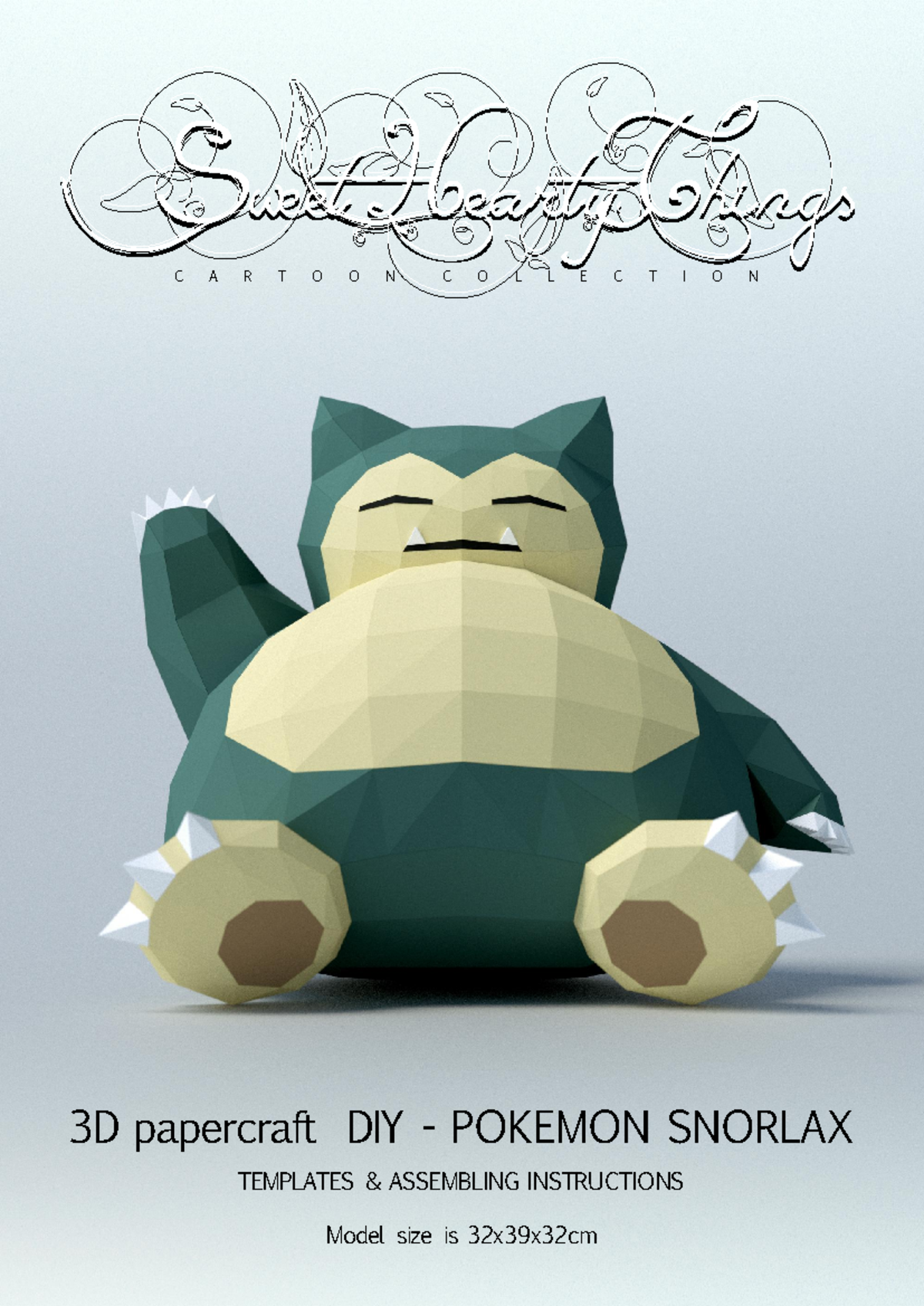 Pokémon Snorlax - 3D papercraft DIY - POKEMON SNORLAX Sweet Hearty ...