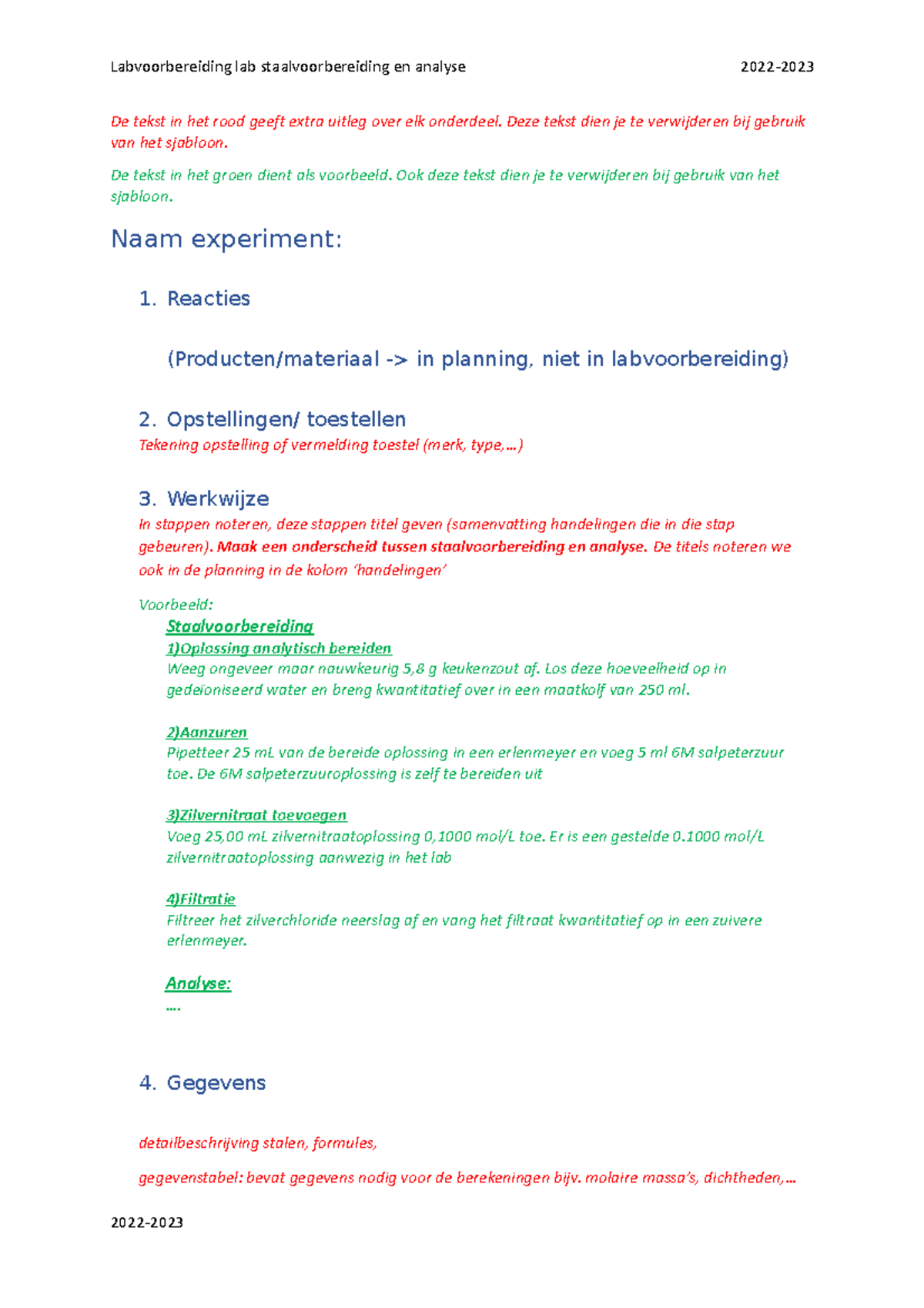 Sjabloon labvoorbereiding - Labvoorbereiding lab staalvoorbereiding en ...