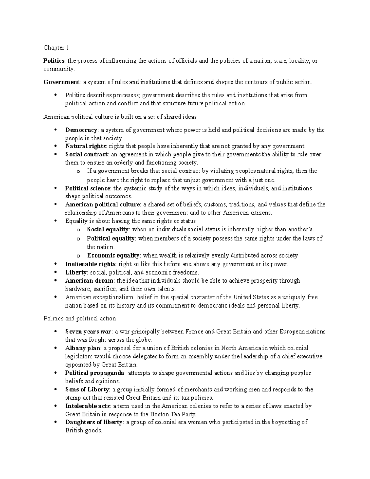 Chapter 1 - notes - POLS 1150 - SLU - Studocu