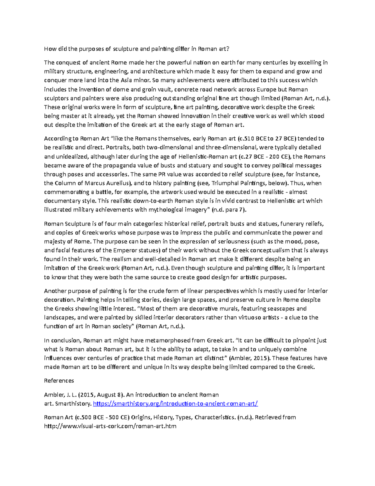 LEARNING JOURNAL WEEK SEVEN How did the purposes of sculpture and