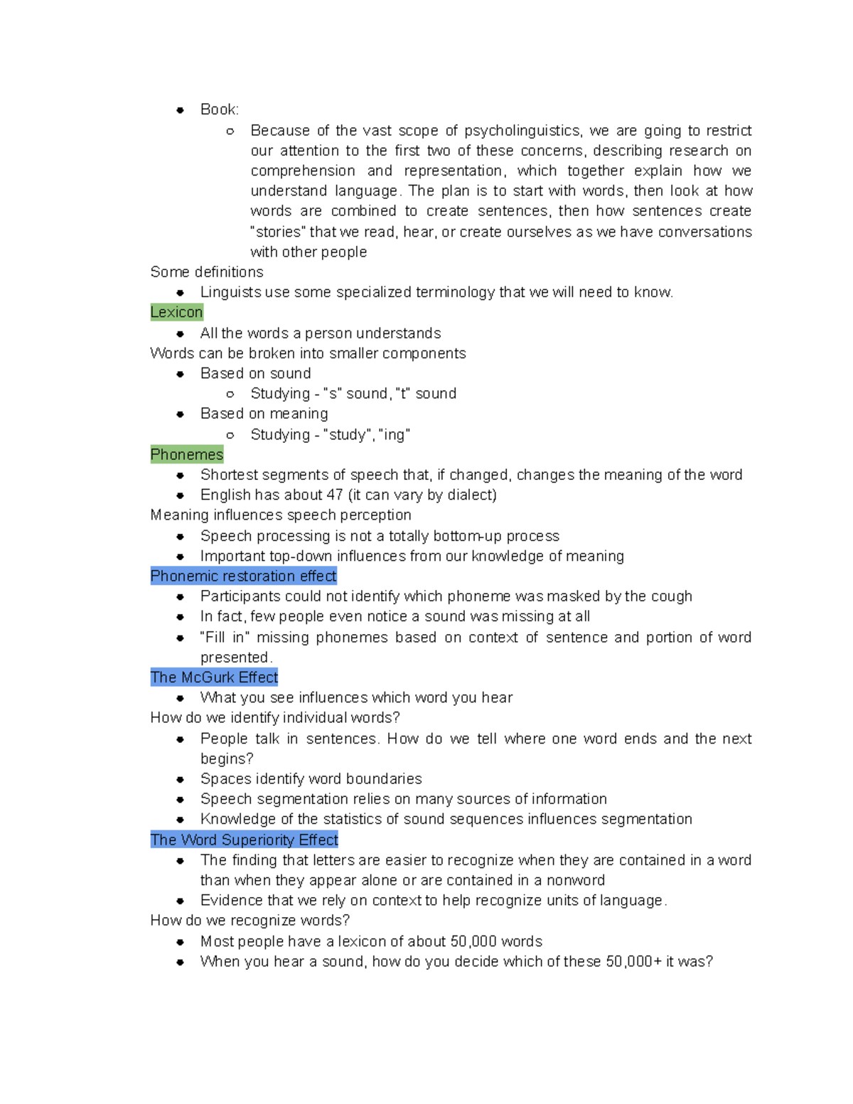 PSY 200 Notes copy - Book: Because of the vast scope of ...