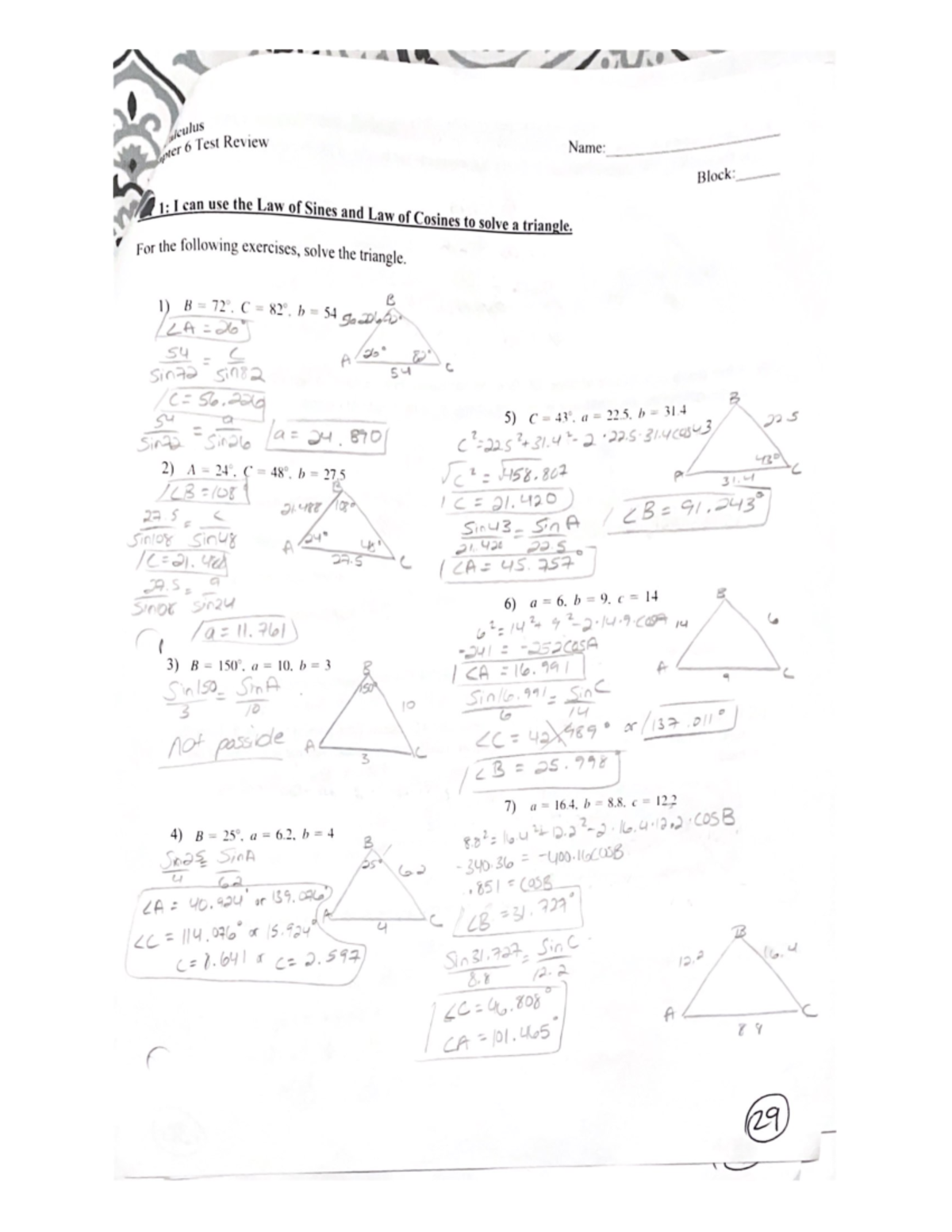 the-law-of-sines-and-law-of-cosines-to-solve-a-triangle-mth-111-studocu