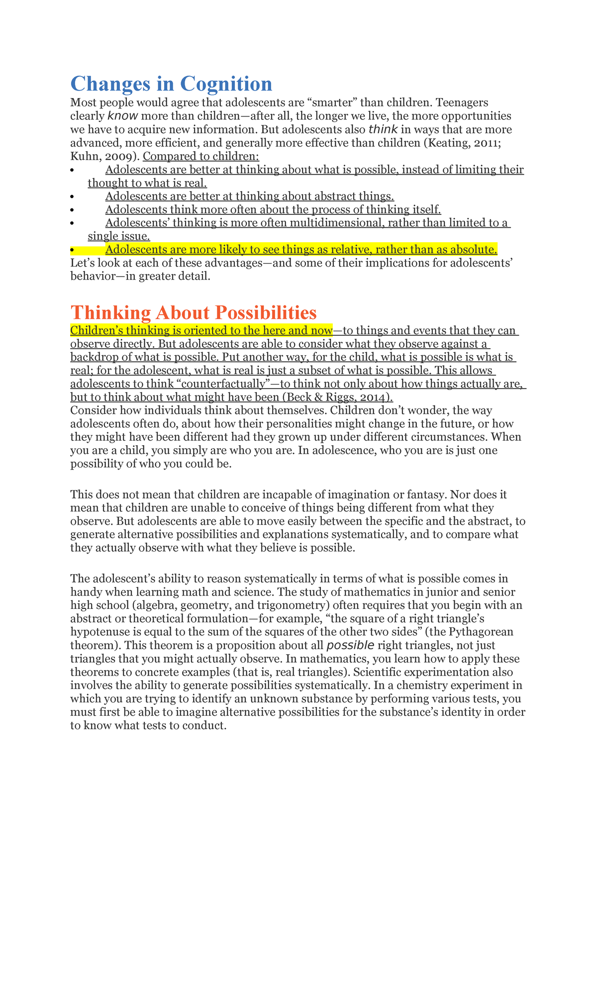 Psyc 312 Mod 4 and Ch. 2 - valanne - Changes in Cognition Most people ...