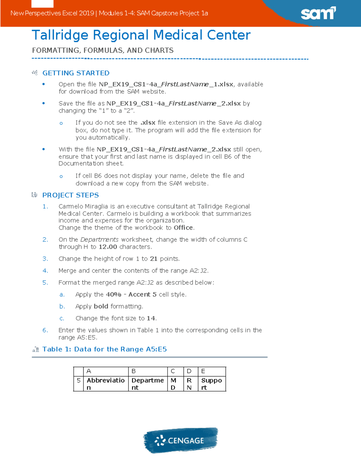 Instructions NP EX19 CS1-4a-2 - Tallridge Regional Medical Center ...