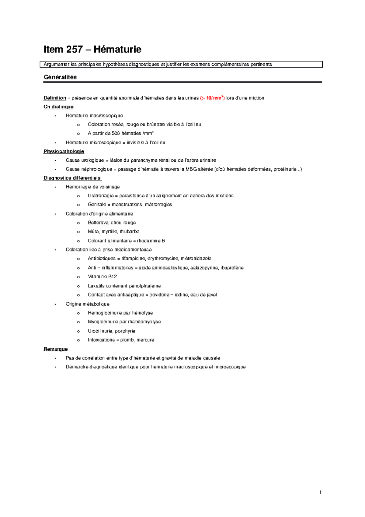 Item 315 Hematurie Studocu