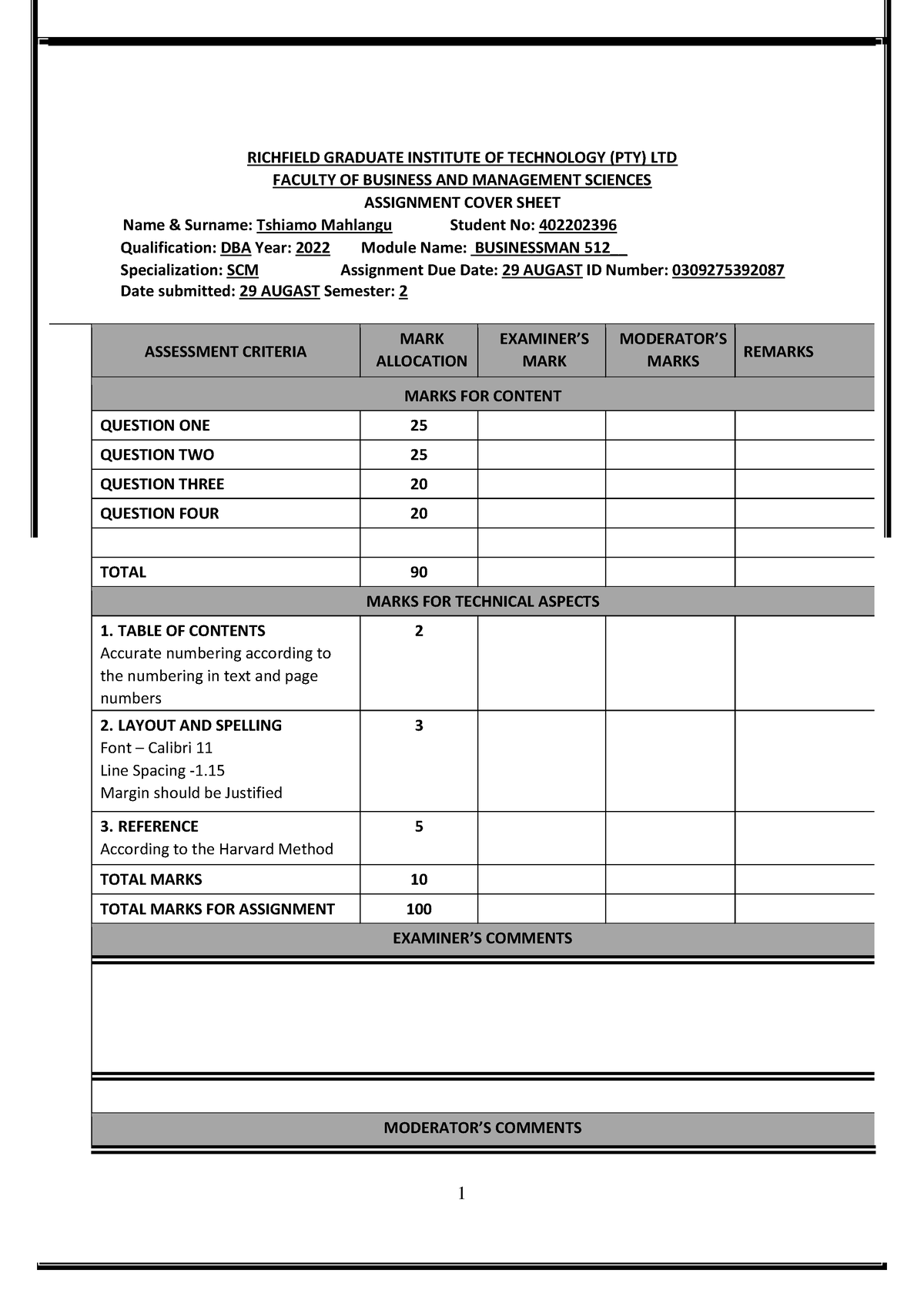 BM 512 - This is for those who need quick answers for the assignment ...