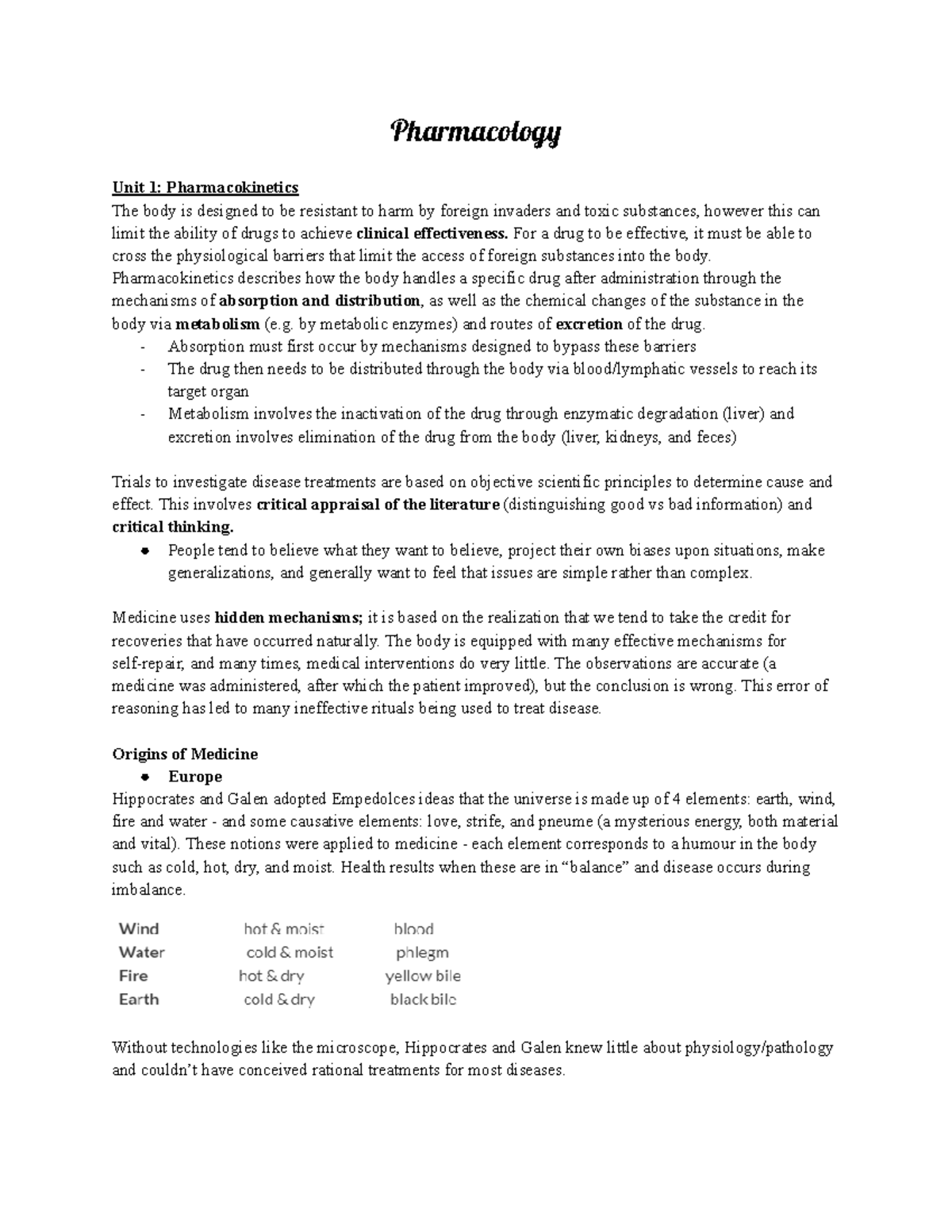 BIOM 3090 Unit 1-2 Pharmacokinetics - Pharmacolog Unit 1 ...