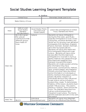 DWP2 - Task1 to DWP2 - Task 1 Social Studies Learning Segment Template ...