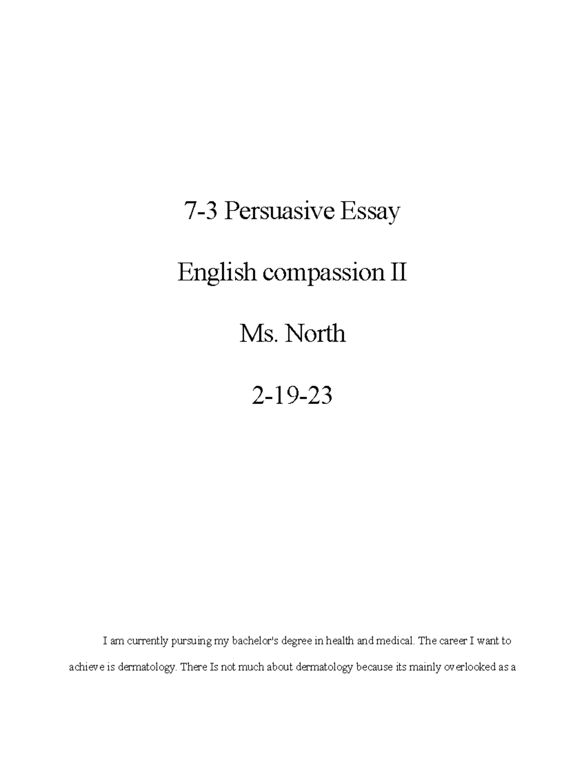 persuasive essay on compassion