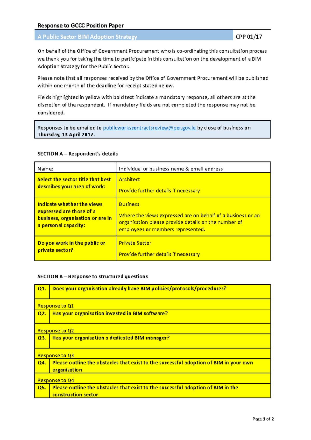 bim dissertation questionnaire