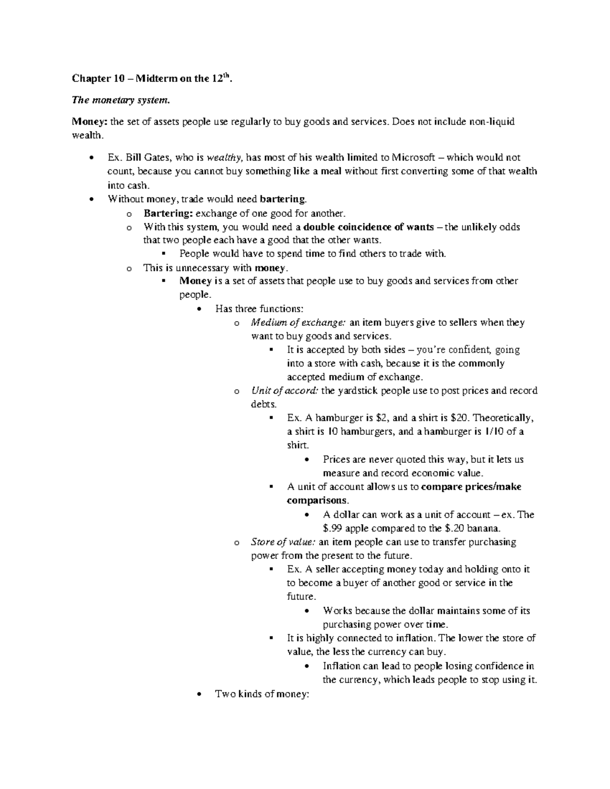 Econ 1002(C) - Macroeconomics Chapter 10 - Chapter 10 – Midterm On The ...