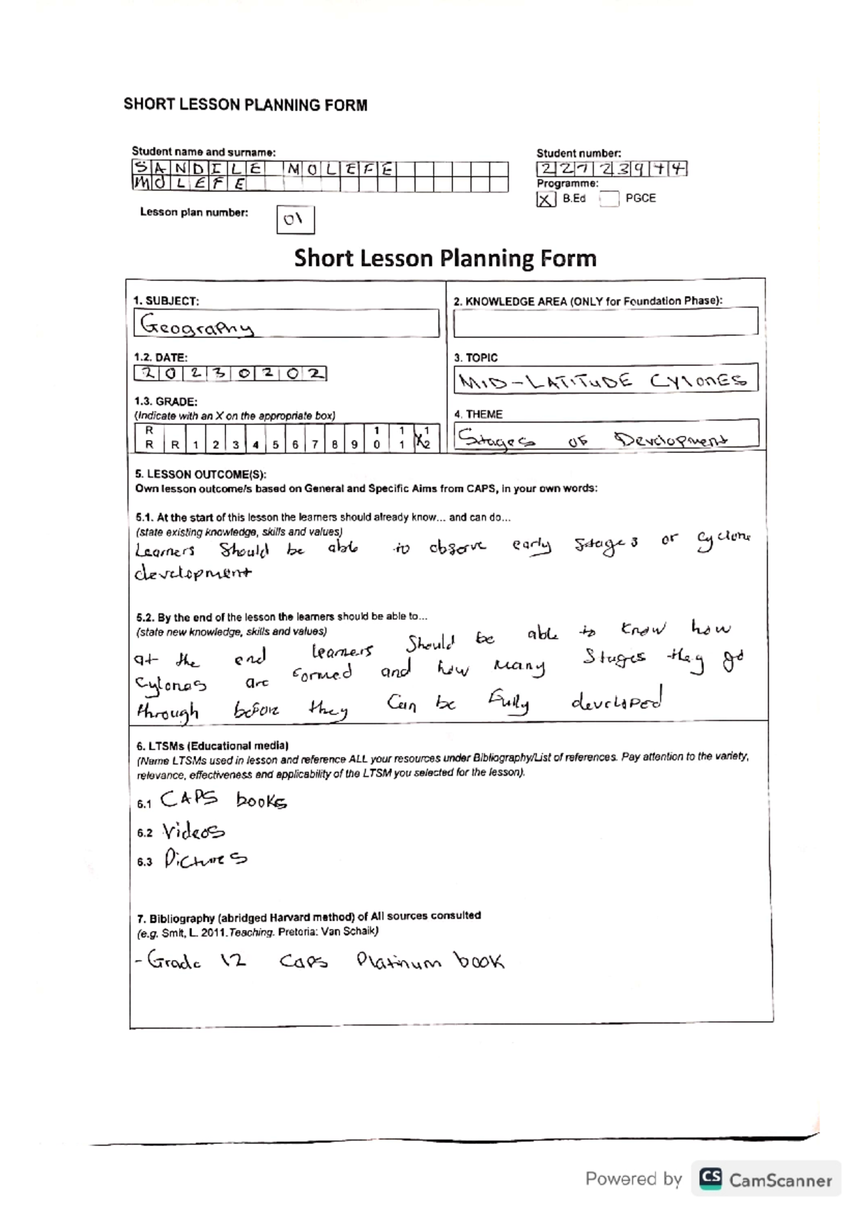 Lesson plan - These notes are summariesed - PRO 280 - Studocu