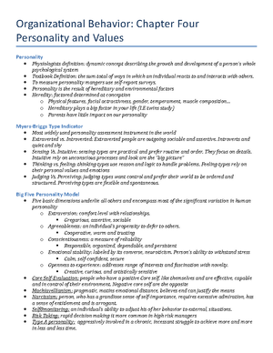 Organizational Behavior outline 1 - Organizational Behavior: Chapter 1 ...