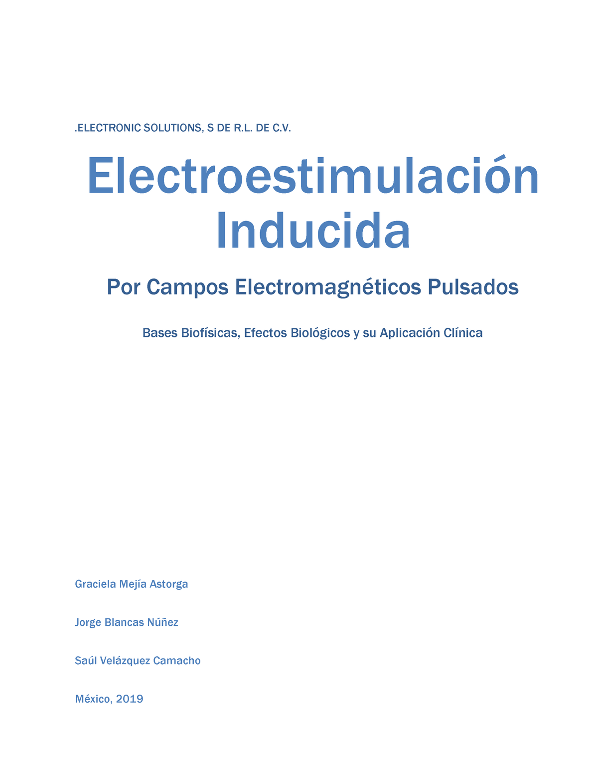 Electroestimulación Inducida POR Campos Electromagnéticos - Prácticas ...