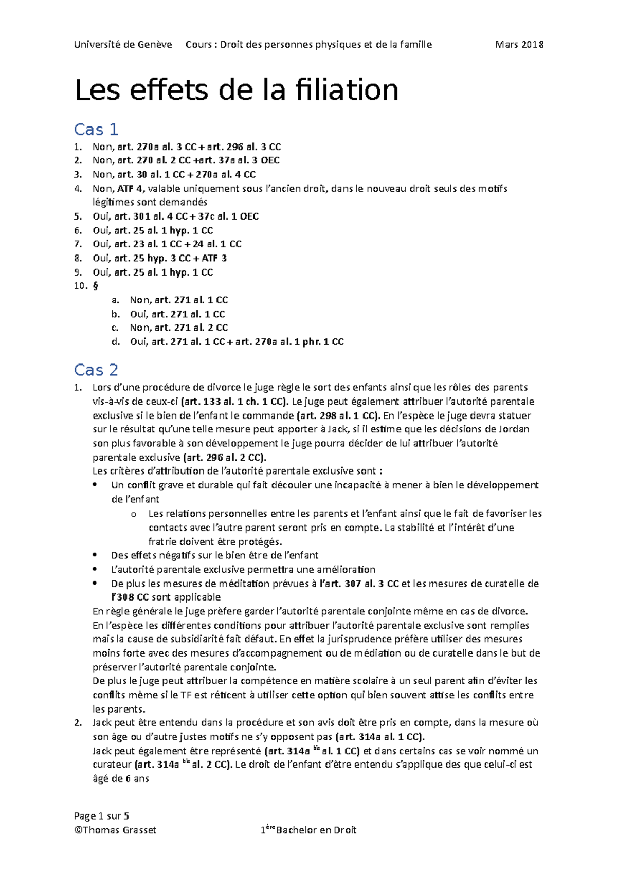 Fiche De Cours La Filiation – Filiation Pdf – QLJJ
