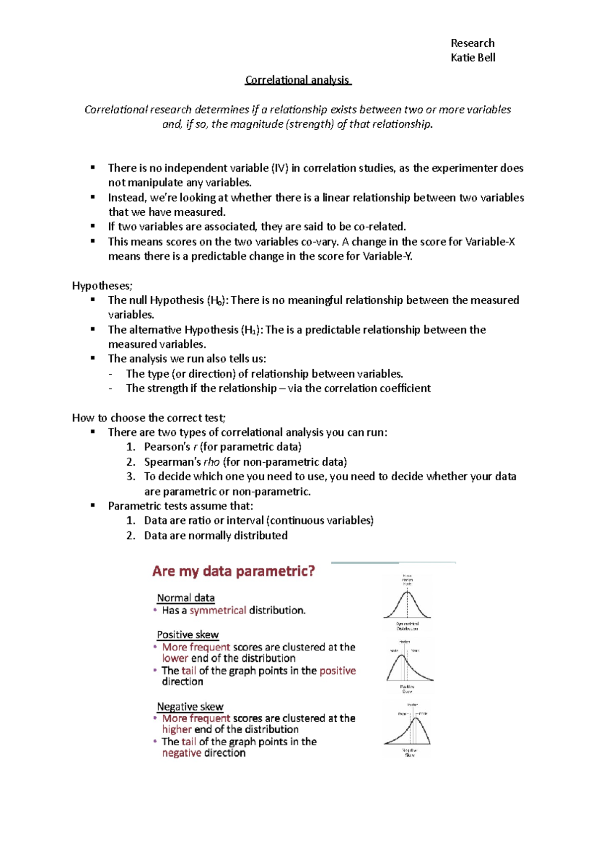 Research Methods - Correlational analysis - Katie Bell Correlational ...