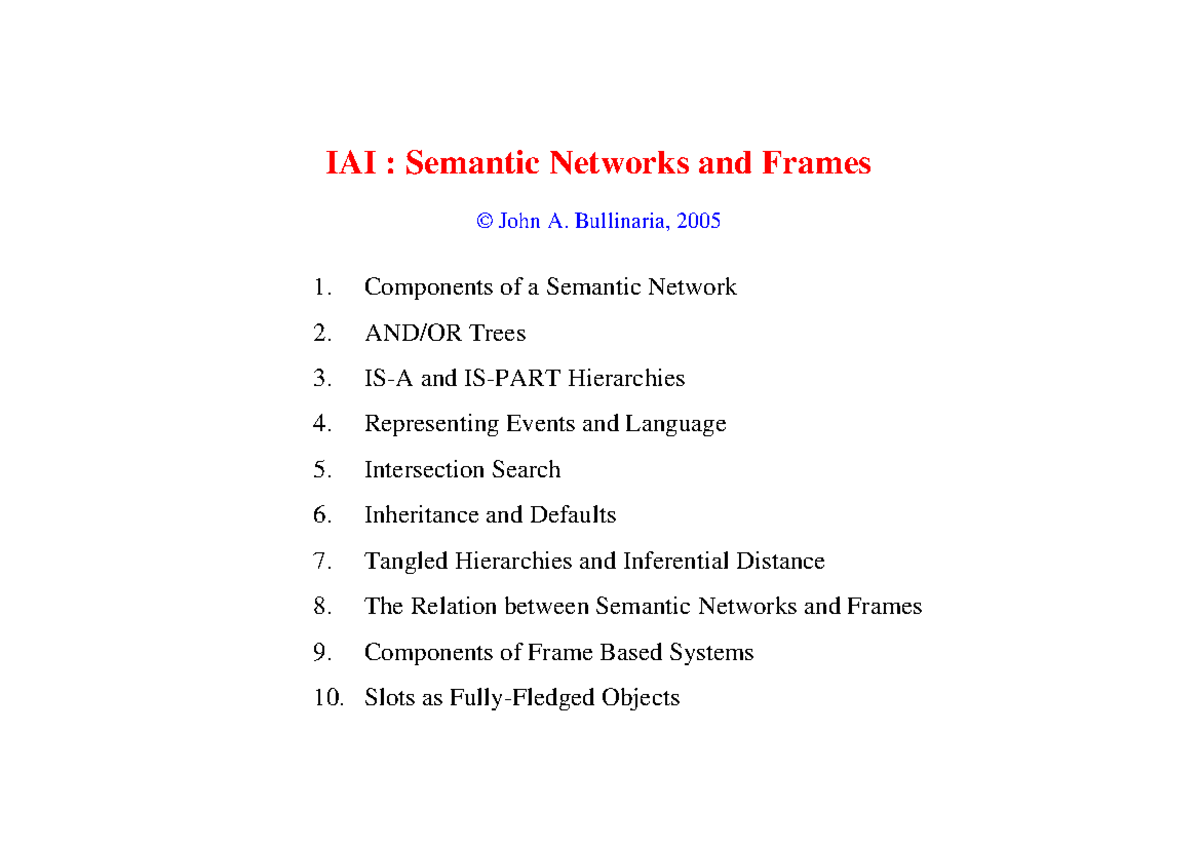 Semantic nets - Introduction - IAI : Semantic Networks and Frames ...