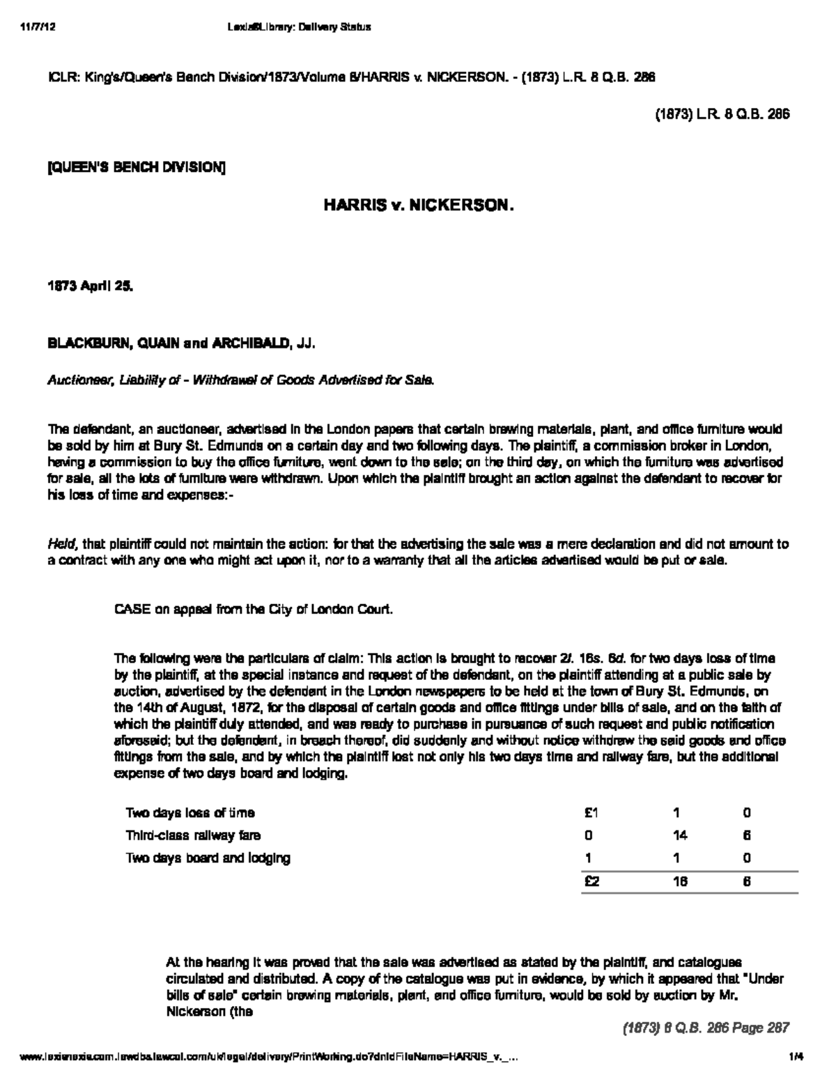 Harris v. Nickerson Law Studocu