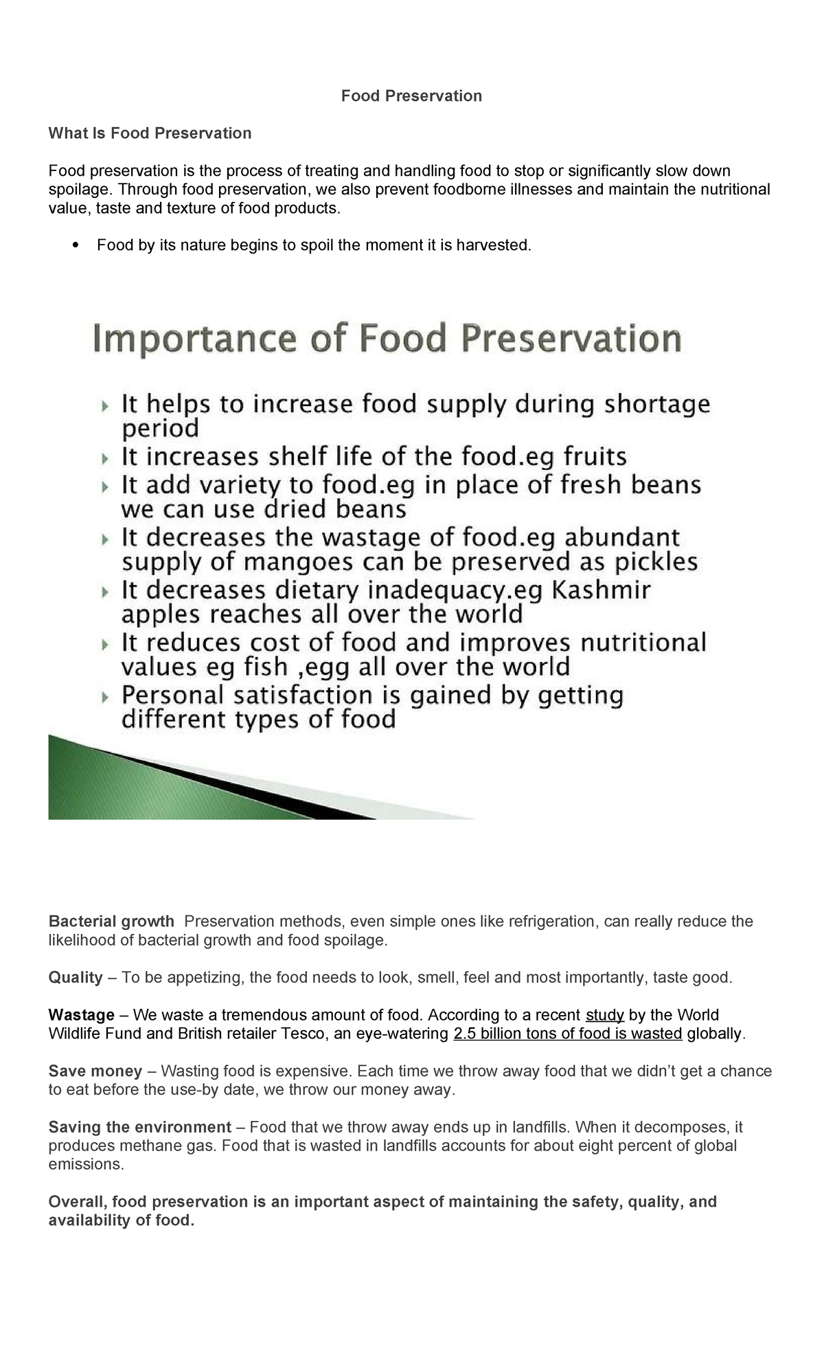 Food Preservation Tle 9 Food Preservation What Is Food Preservation
