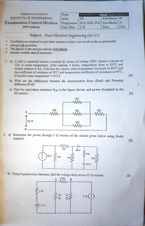 Tutorial 01 BEEE - Tutorial 01: DC Circuit Analysis Obtain the ...