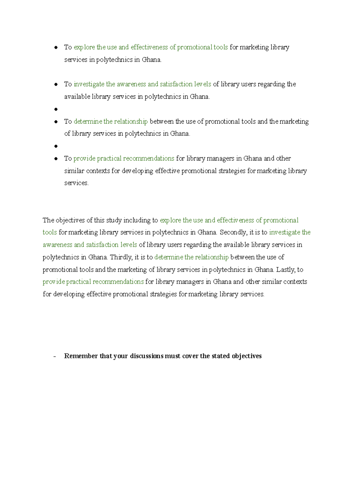 Objective - To explore the use and effectiveness of promotional tools ...