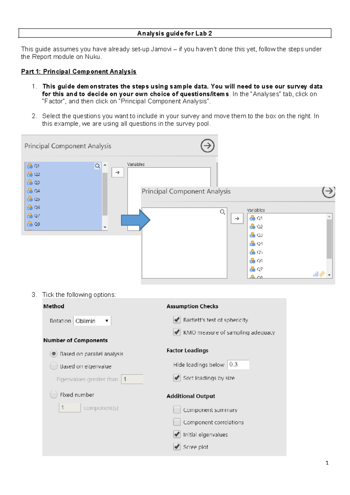 Analysis Guide for Lab 2 - Part 1: Principal Component Analysis This ...