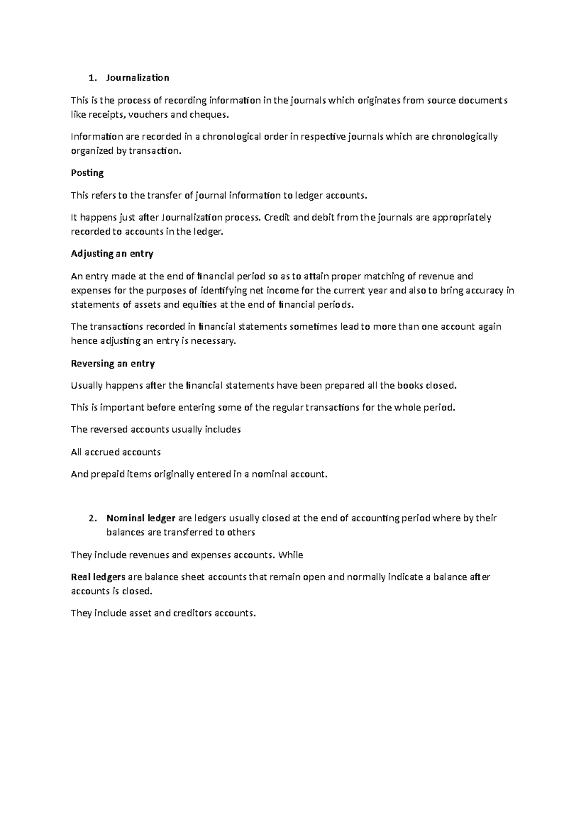 Accounting for assets - 1. Journalization This is the process of ...