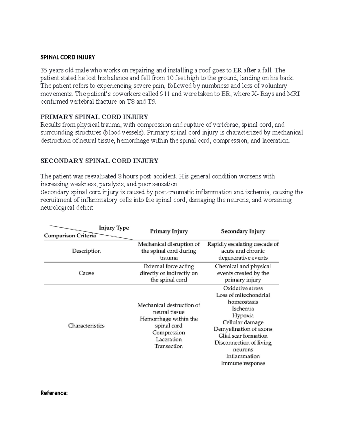 Spinal CORD Injury - SPINAL CORD INJURY 35 years old male who works on ...