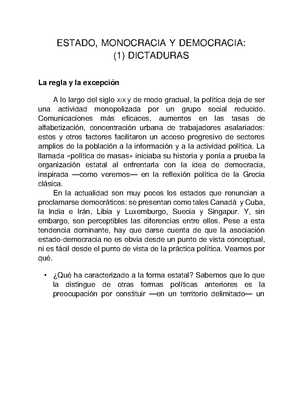 EL Estado Monocracia Y Demogravias 1 Dictaduras - ESTADO, MONOCRACIA Y ...