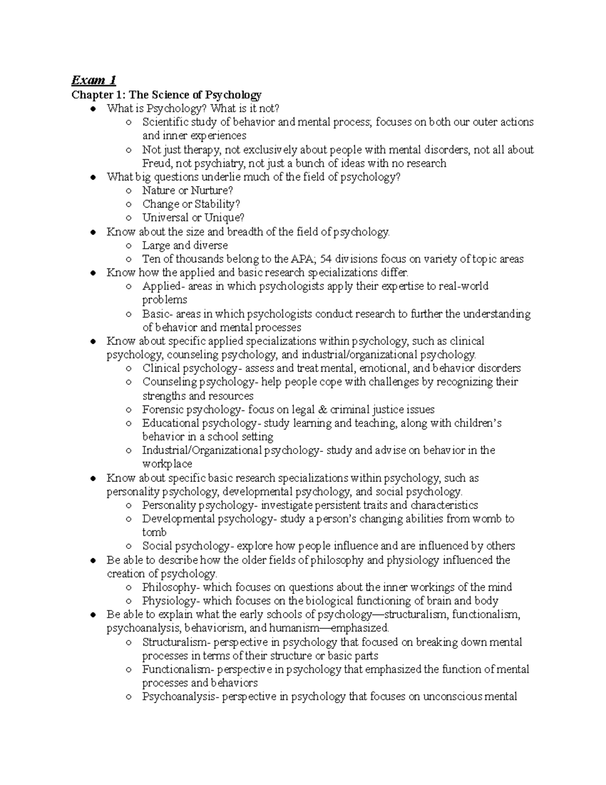 Group PSY Study Guide - PSY101 Test 1 Notes. Professor Cavanaugh Toft ...