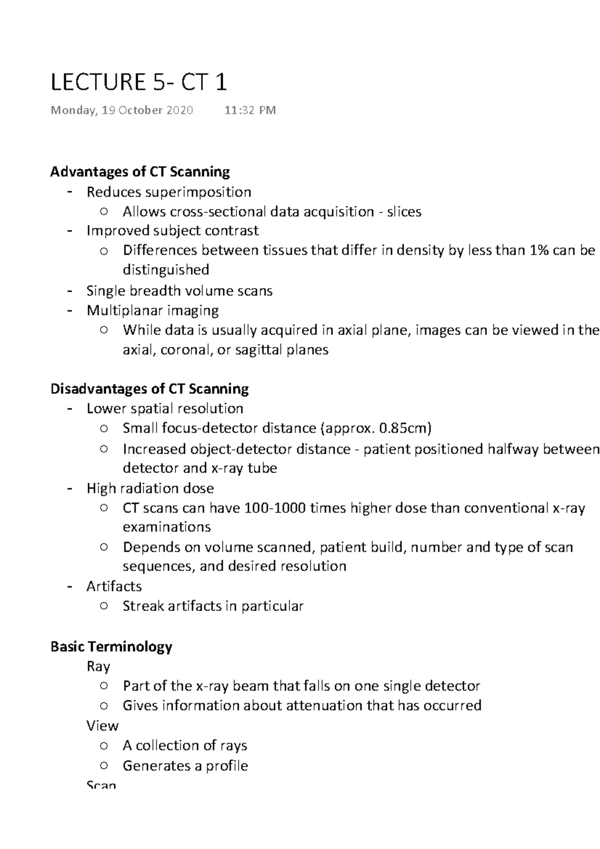 CT- physics notes - Advantages of CT Scanning Reduces superimposition ...